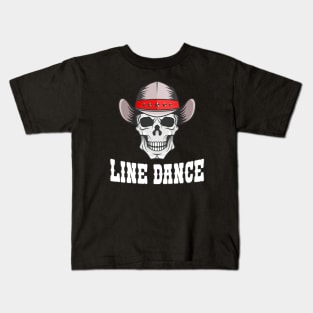 Line Dance Western Skull Kids T-Shirt